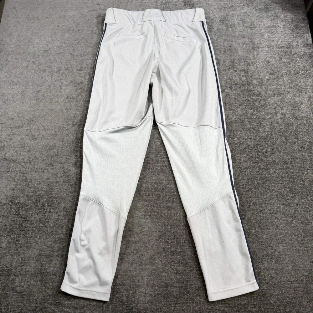 Nike Team Engineered Baseball Pants Gray Navy Blue Piping Mens Size Small